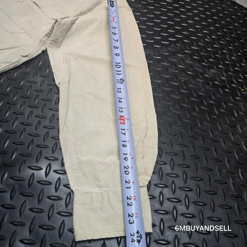 Vintage Banana‎ Republic Mens Corduroy Shirt L Beige Cotton Button Down Portugal